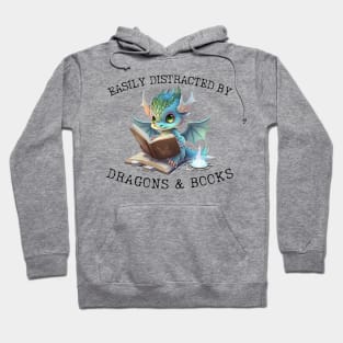 Easily Distracted by Dragons and Books Introvert Shirt Hoodie